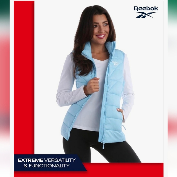 Reebok puffer vest  baby blue size l new - Picture 7 of 9